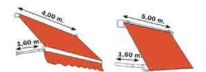 Drop Arm awning Sizes