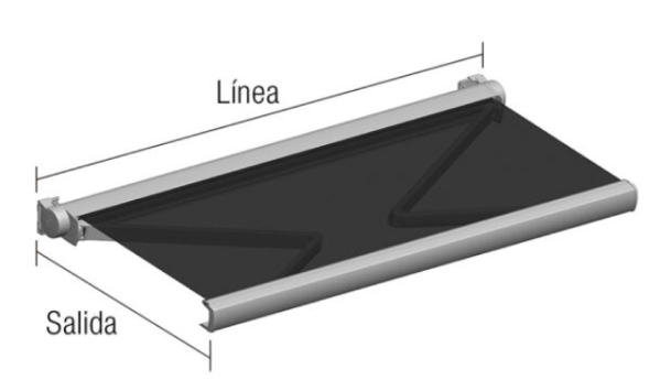 Dimensiones máximas: 6,00 m. de línea x 3,00 m. de salida