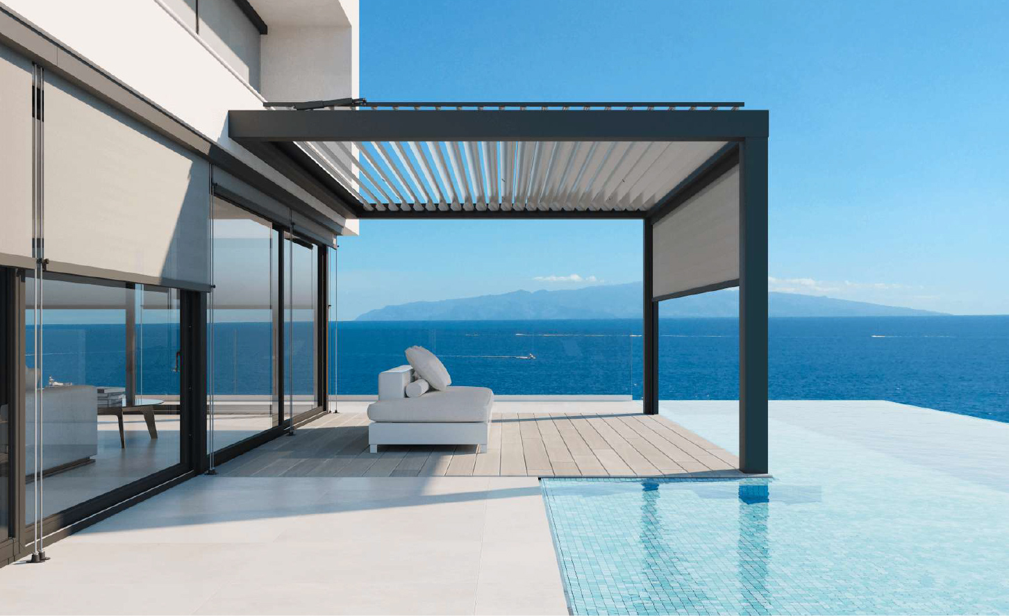 Tenda da Sole Laterale - 500 x 160 cm, Anti UV, Frangivento